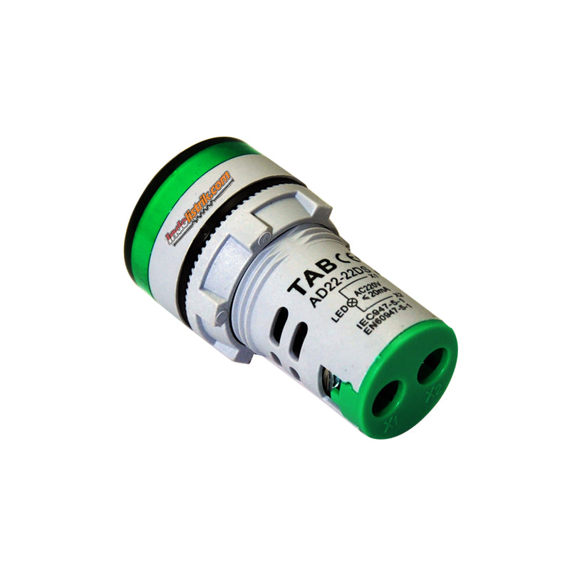 TAB Pilot Lamp LED 22mm AD22 (Abu) 22DS 220V AC Hijau