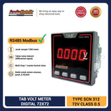 Voltmeter Digital LED 1 Phase AC 72 x 72 SCN312 TAB