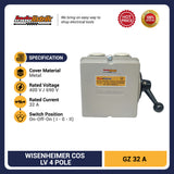 Wisenheimer Manual Change Over Switch (COS) 4 pole 32 Amp - GZ 32 (Ohm Saklar)