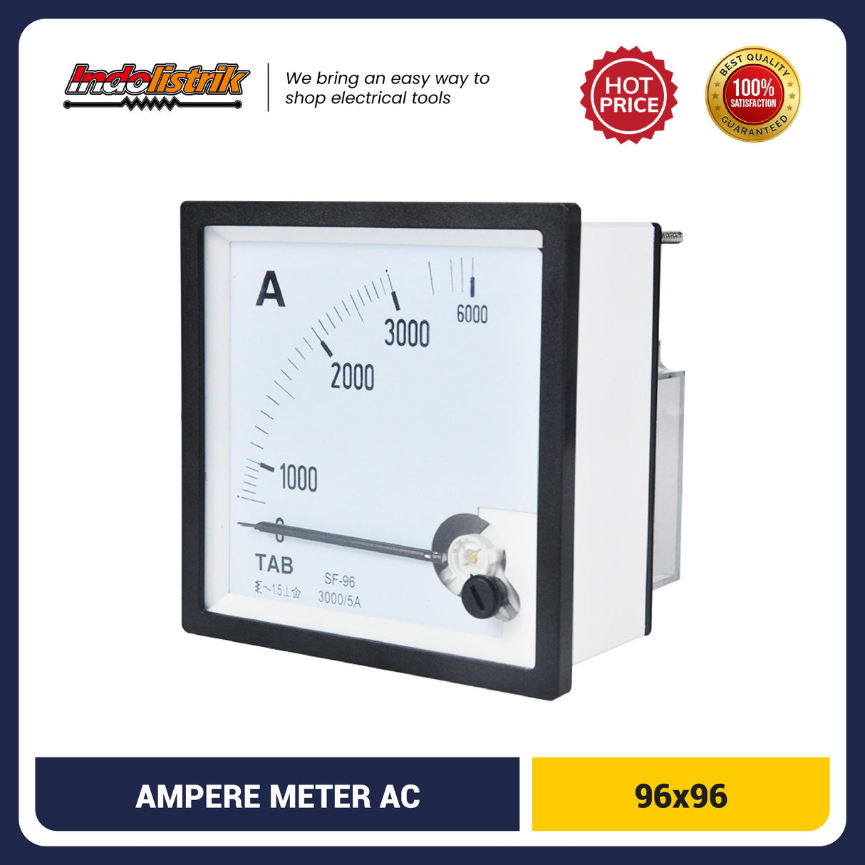 TAB Ampere Meter Analog 96x96 Via CT 3000/5A