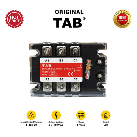 Solid State Relay 3 Phase DC-AC TSSR-25DA TAB - SSR25DA - 25DA