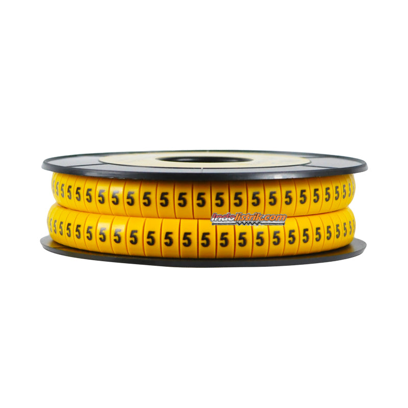 Nintoku Kabel Marker FM - 1 Angka 5 Oval Kuning