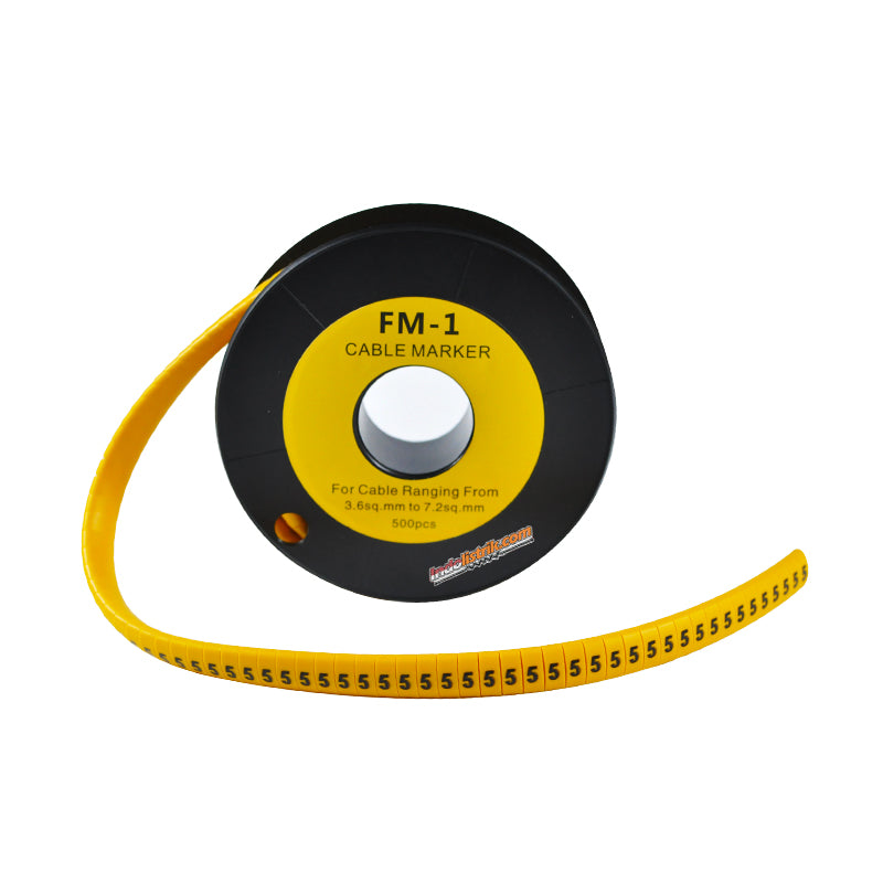 Nintoku Kabel Marker FM - 1 Angka 5 Oval Kuning