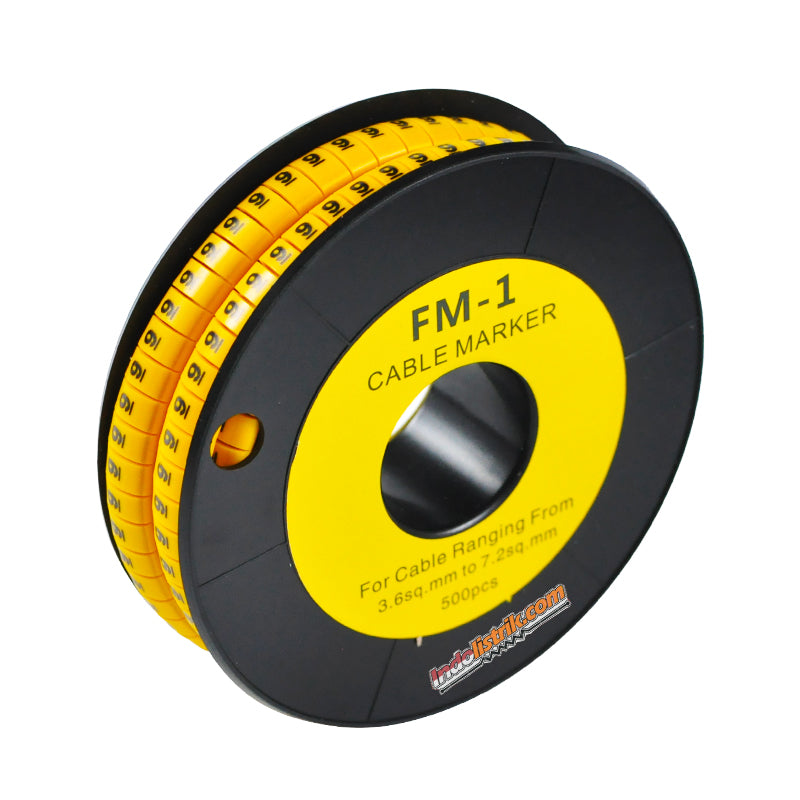 Nintoku Kabel Marker FM - 1 Angka 9 Oval Kuning