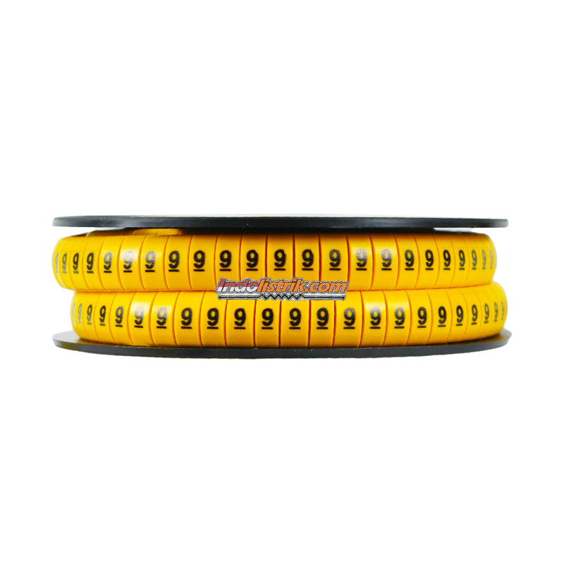 Nintoku Kabel Marker FM - 1 Angka 9 Oval Kuning