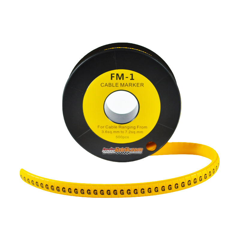 Nintoku Kabel Marker FM - 1 Huruf G Oval Kuning