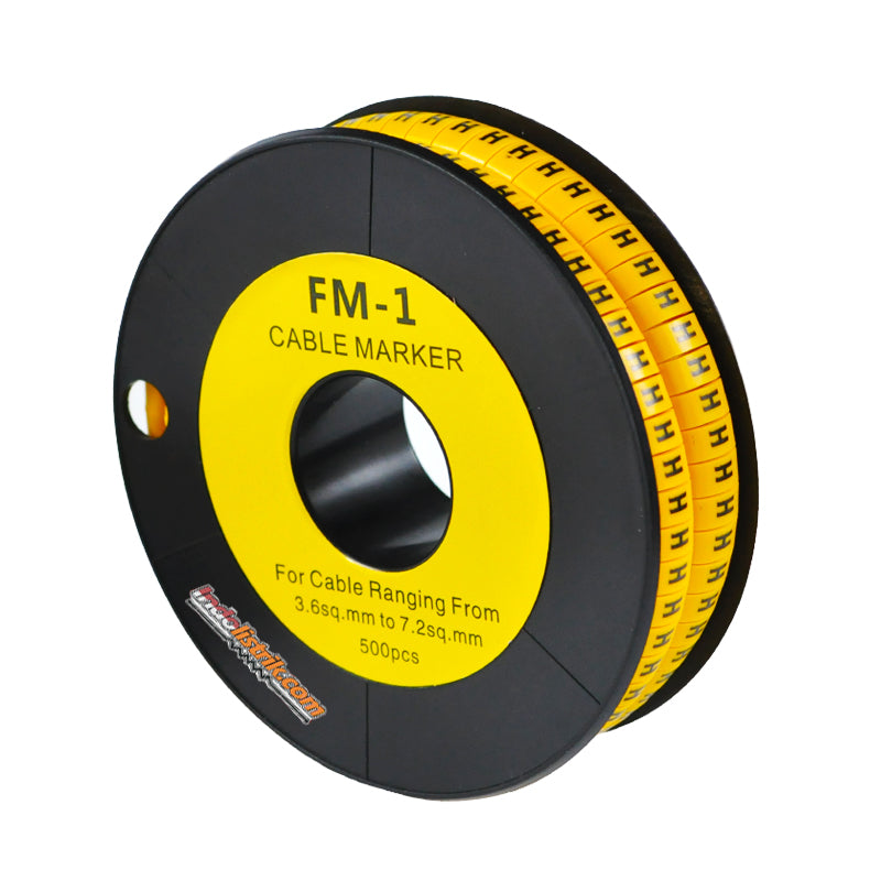 Nintoku Kabel Marker FM - 1 Huruf H Oval Kuning