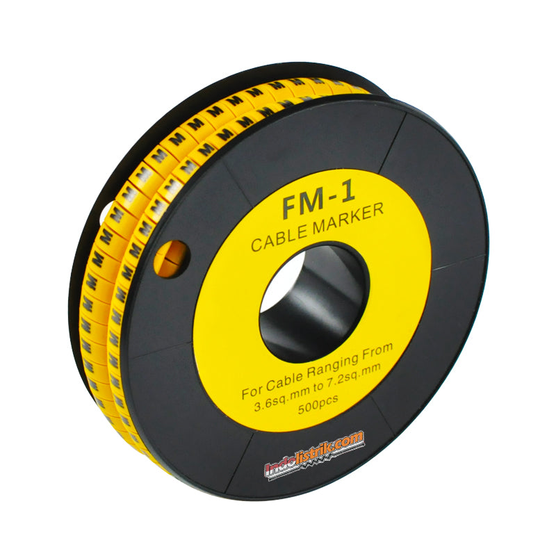 Nintoku Kabel Marker FM - 1 Huruf M Oval Kuning