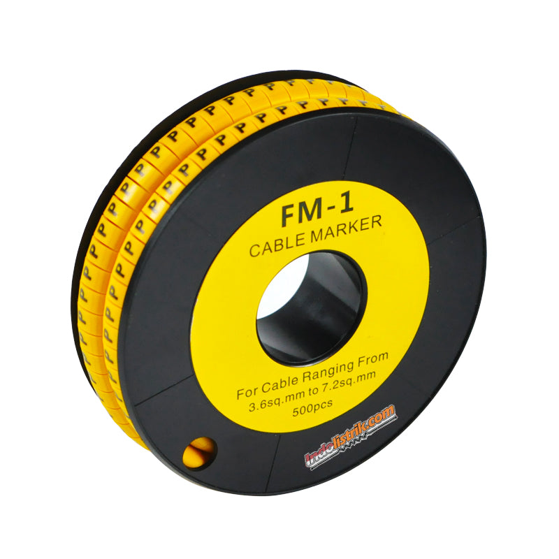 Nintoku Kabel Marker FM - 1 Huruf P Oval Kuning