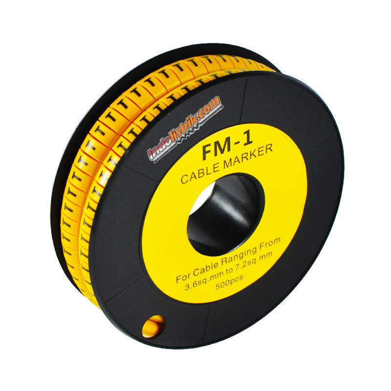 Nintoku Kabel Marker FM - 1 Huruf T Oval Kuning