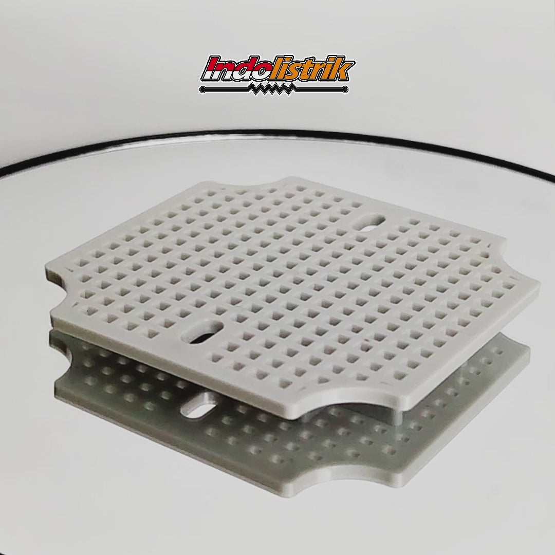 Durabox Tatakan Box Plastik 100x100mm Base Plate Dudukan Junction Box ABS Warna Abu Abu