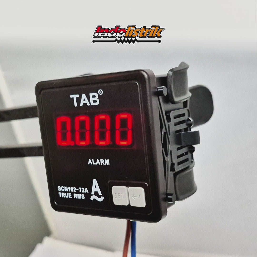 TAB SCN102-72A Amperemeter Digital 72x72 AC 10mA-6A True RMS Panel Meter via CT