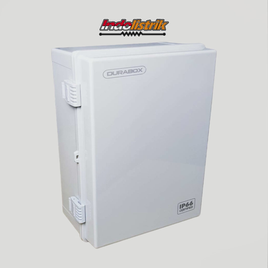 Durabox Box Panel Plastik ABS 300x400x180 mm Abu-Abu Lengkap Base Plate