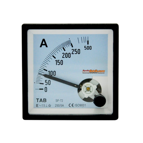 TAB Ampere Meter Analog 72x72 Via CT 250/5A