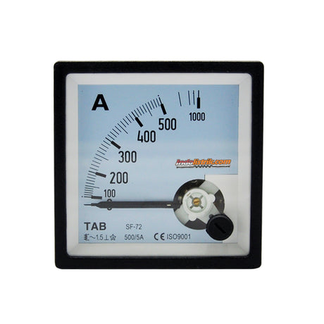 TAB Ampere Meter Analog 72x72 Via CT 500/5A