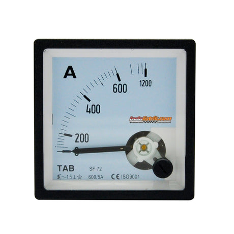 TAB Ampere Meter Analog 72x72 Via CT 600/5A