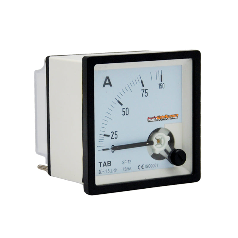 TAB Ampere Meter Analog 72x72 Via CT 75/5A