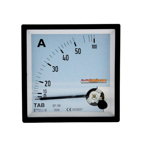 TAB Ampere Meter Analog Direct 96x96 50A