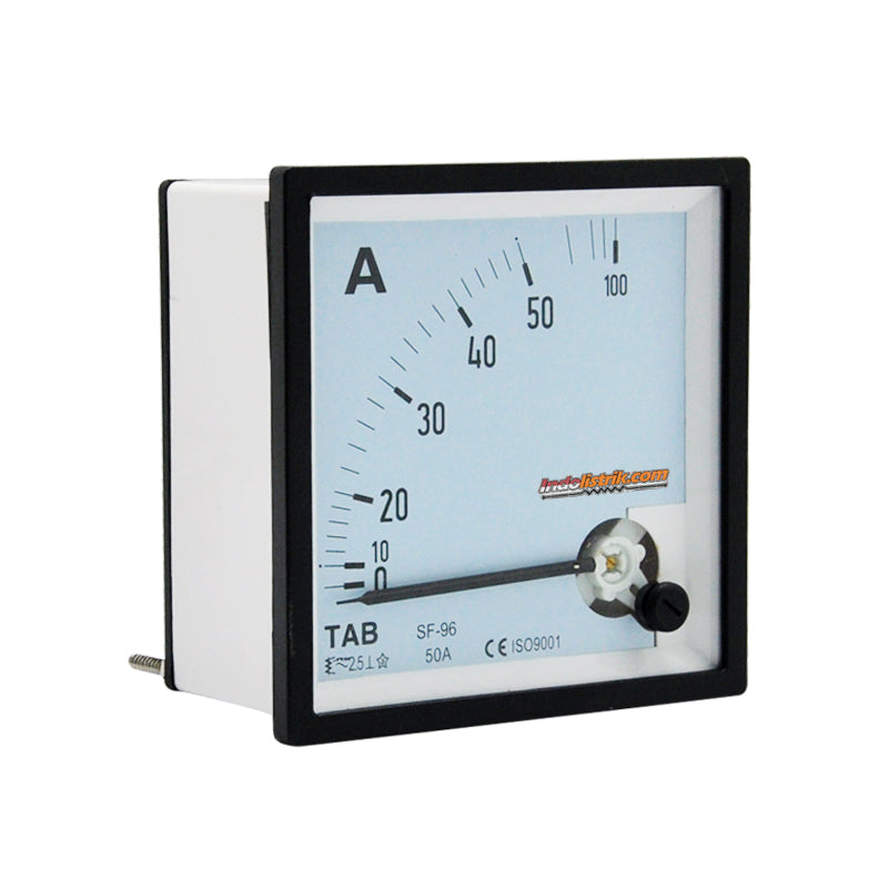 TAB Ampere Meter Analog Direct 96x96 50A