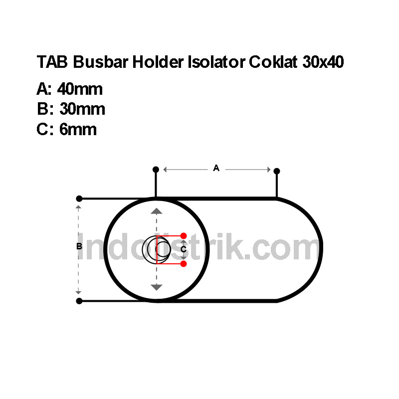 TAB Busbar Holder Isolator Coklat 30x40