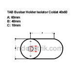 TAB Busbar Holder Isolator Coklat 40x60