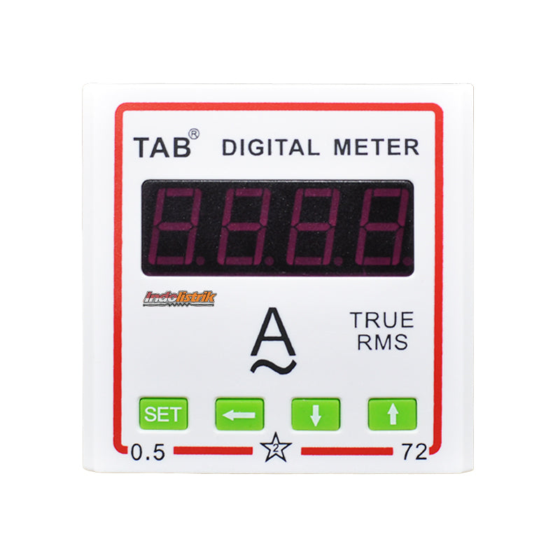 TAB Digital Ampere meter 72x72 via CT /5A Putih