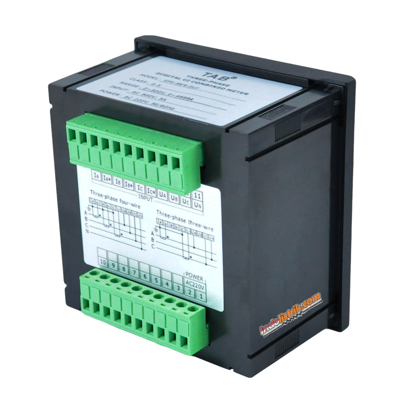 Jual TAB Digital Multi Meter 96x96 V+3A 3P4W 3Phase Murah & Lengkap ...