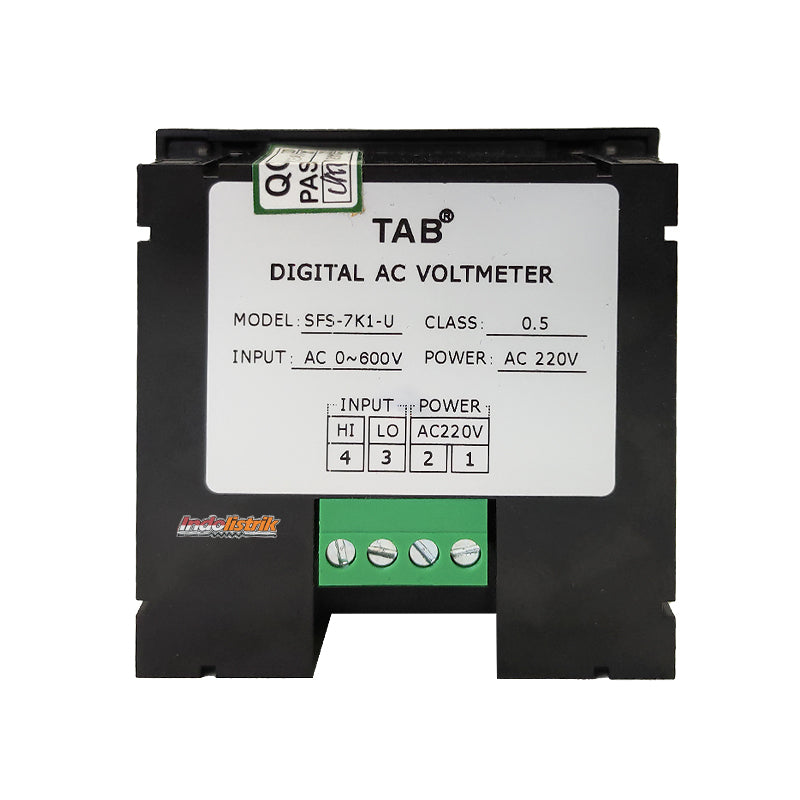 TAB Digital Voltmeter 72x72 600VAC