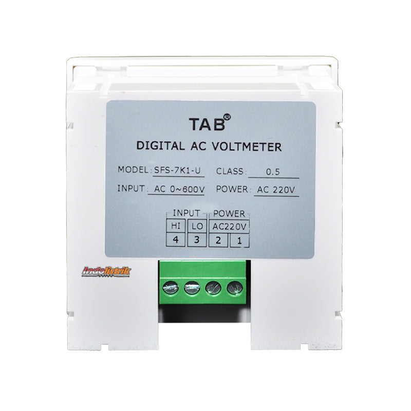 TAB Digital Voltmeter 72x72 600VAC Putih