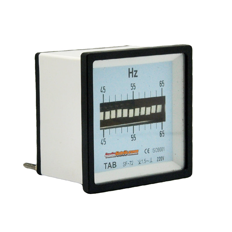 TAB Frekuensi Meter Analog Getar 72x72 45-65HZ