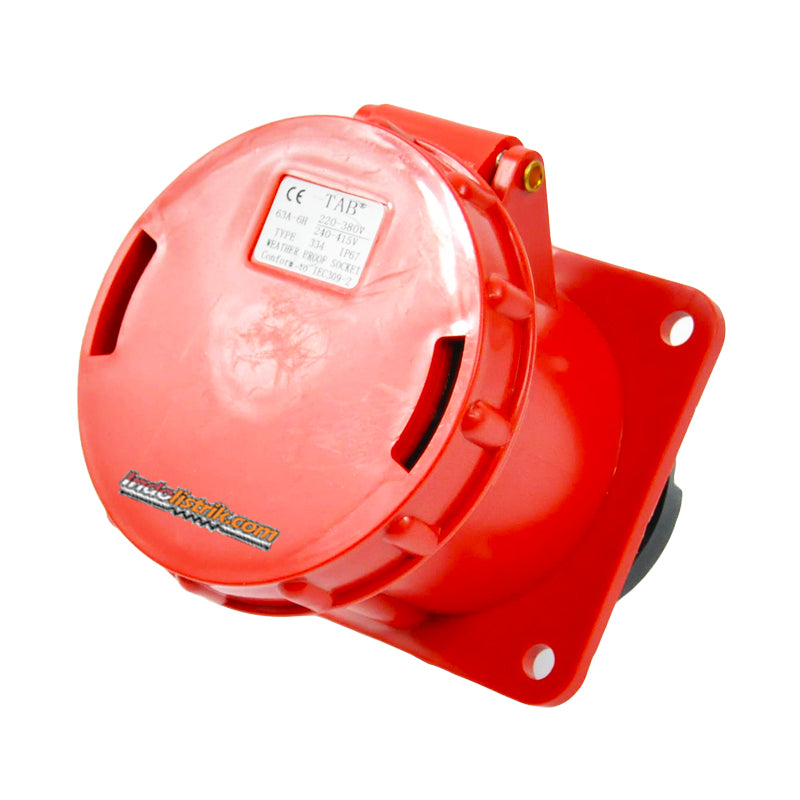 TAB Industrial Panel Mounting Socket CEE 334 (4 poles x 63 Ampere)