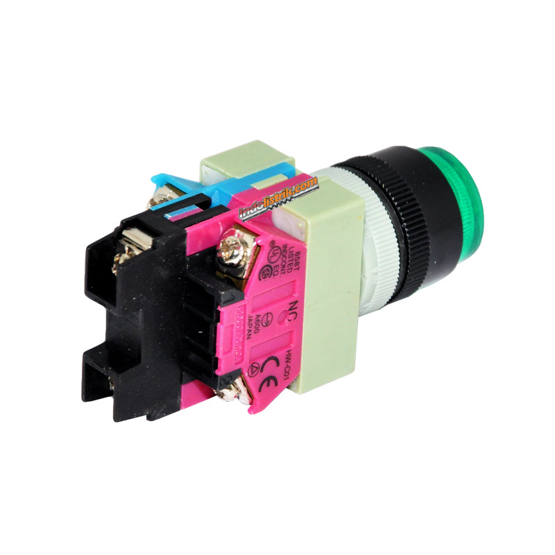 TAB Illuminated Push Button 220 VAC ALW29911EP Hijau