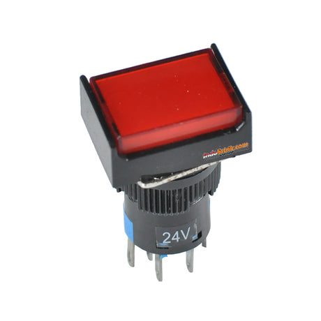 TAB Illuminated Push Button LED 16mm LA16F-22D Kotak 24 VDC Merah