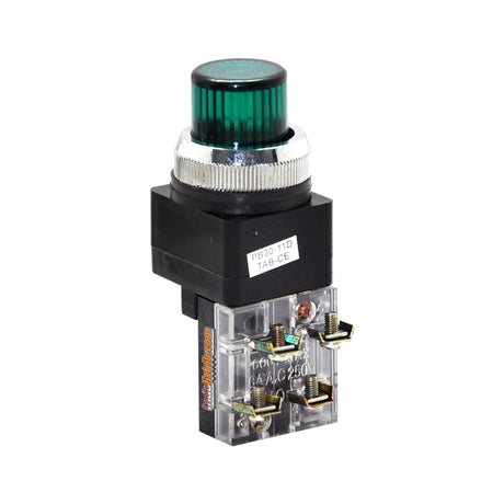 TAB Illuminated Push Button 220 VAC PB3011D Hijau
